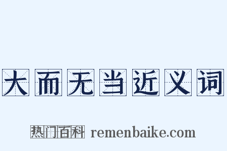 大而无当近义词是什么意思的图片